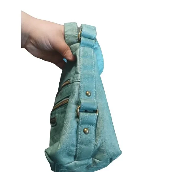Stone Mountain USA Teal Handbag Shoulder Bag Purse Adjustable Strap Women's - Picture 11 of 16
